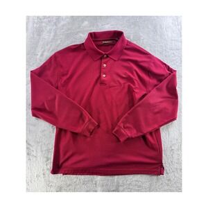Cubavera Red Long Sleeve‎ Polo Shirt Mens XL XG Textured Casual Golf Top